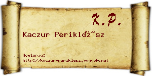 Kaczur Periklész névjegykártya